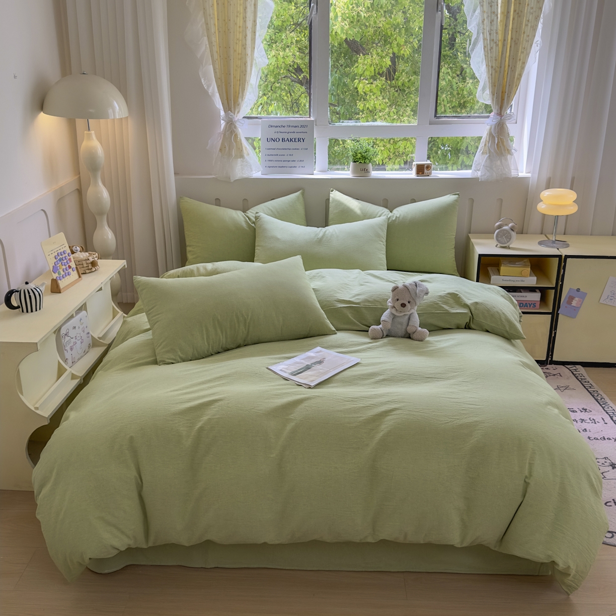 91家纺网 家纺一手货源 找家纺 （总）晚依家纺 2025新款A类全棉色织水洗棉被套单件纯棉格子纯色学生宿舍被罩定制定做