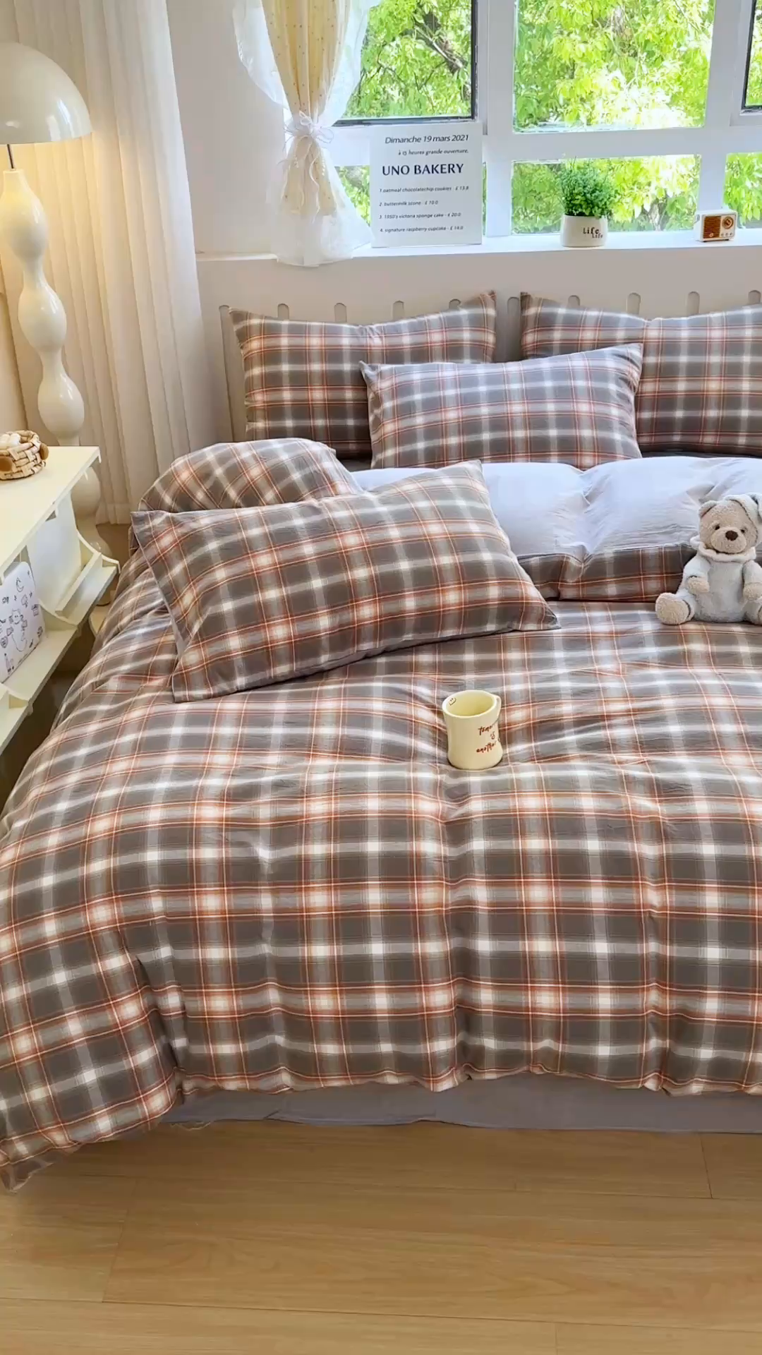 91家纺网 家纺一手货源 找家纺 晚依家纺 2025新款A类全棉色织水洗棉被套单件纯棉格子纯色学生宿舍被罩定制定做 诺卡-浅灰