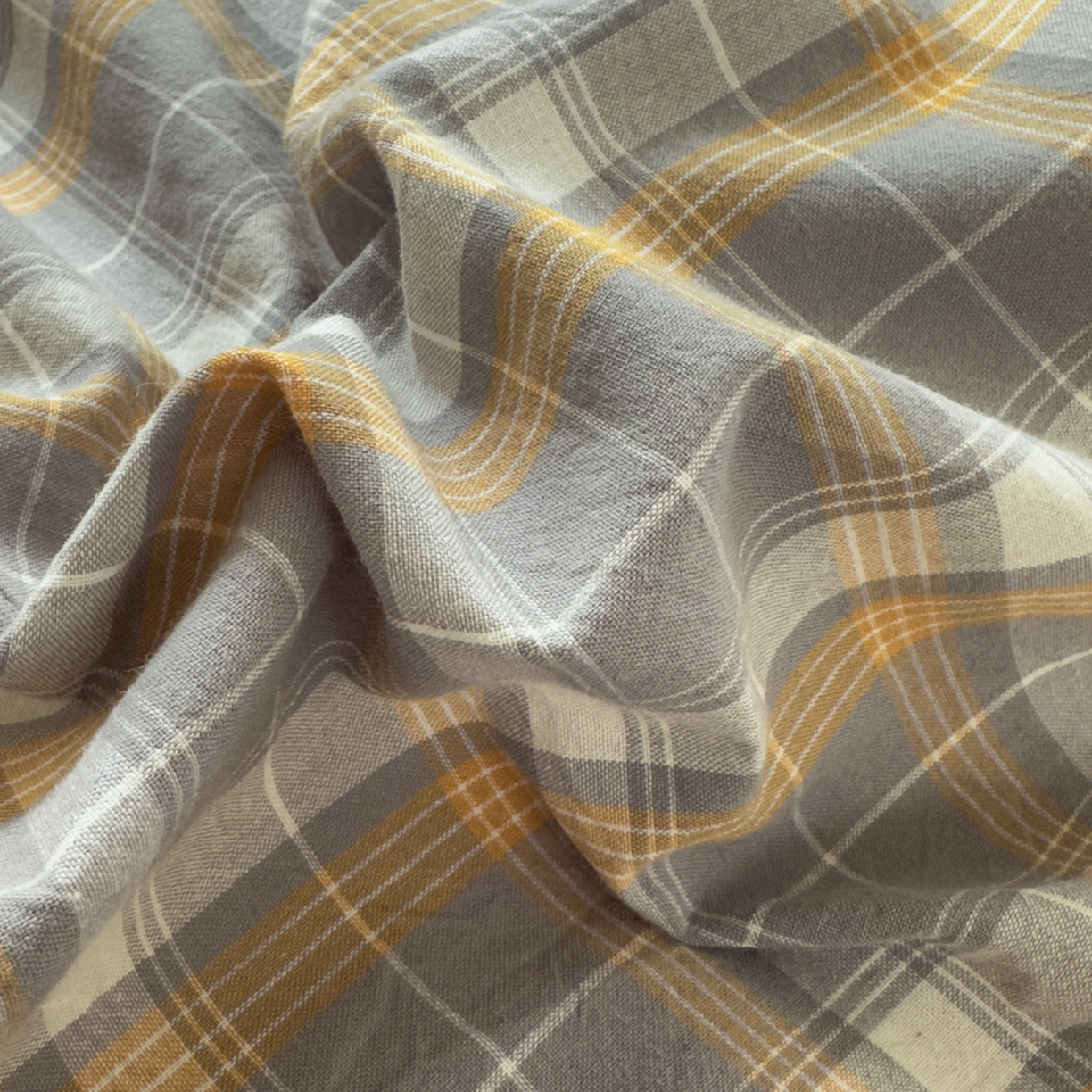 91家纺网 家纺一手货源 找家纺 晚依家纺 2025新款A类全棉色织水洗棉被套单件纯棉格子纯色学生宿舍被罩定制定做 映像格-橙灰