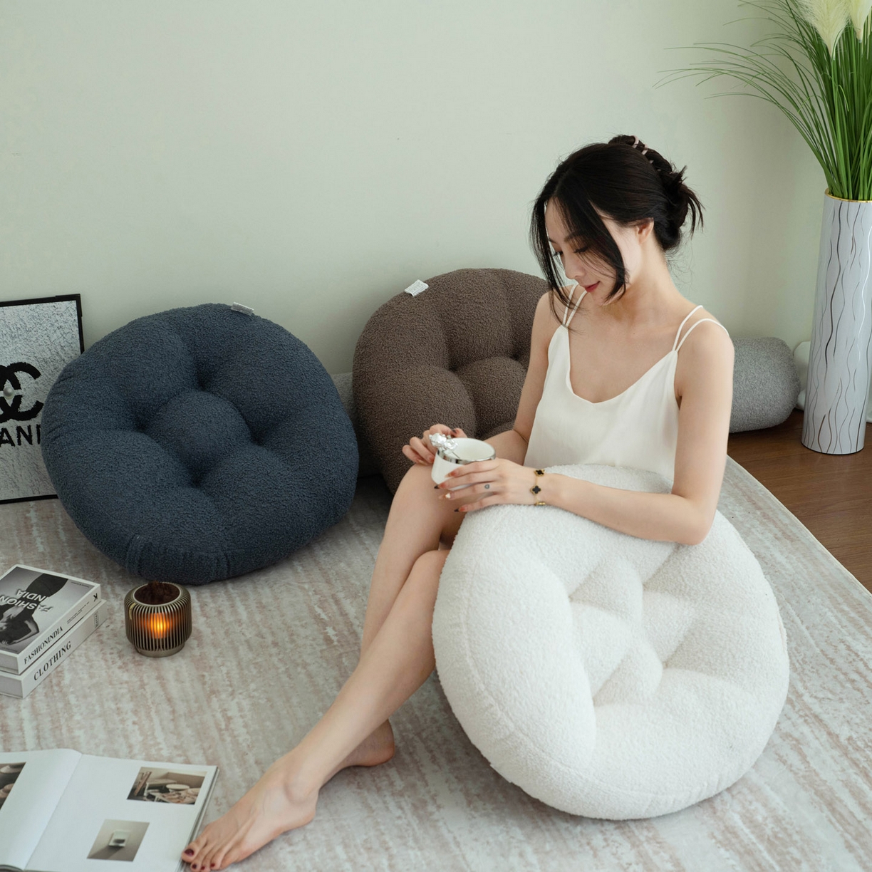 91家纺网 家纺一手货源 找家纺 （总）2025新款泰迪绒蒲团