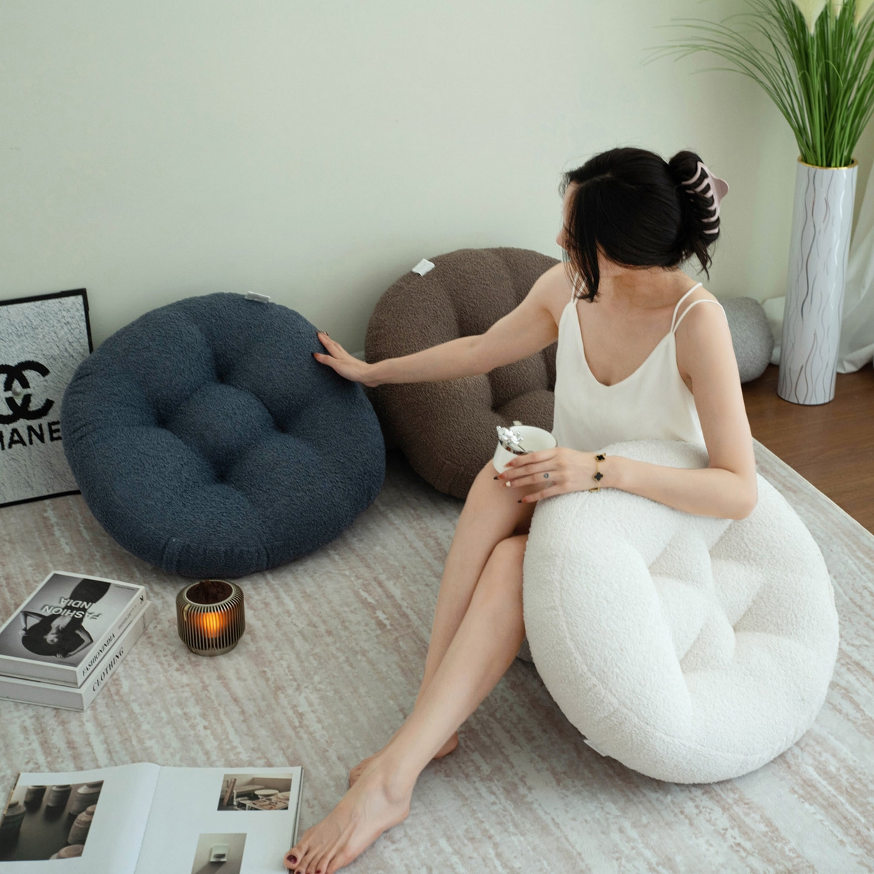 91家纺网 家纺一手货源 找家纺 （总）2025新款泰迪绒蒲团