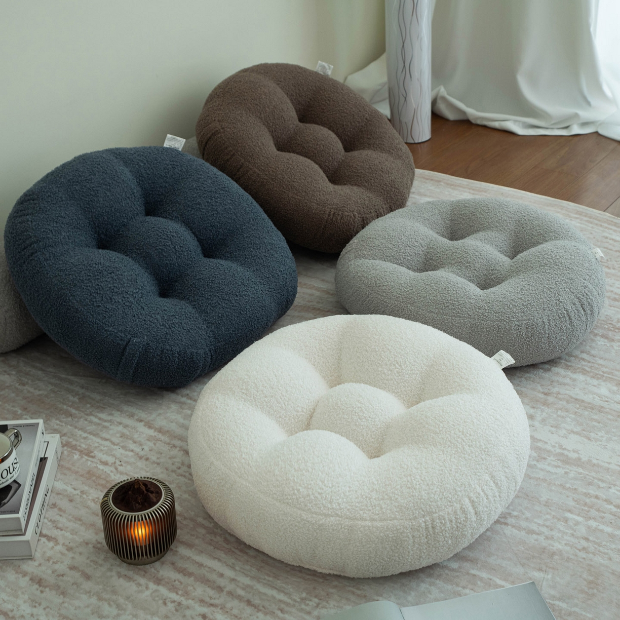 91家纺网 家纺一手货源 找家纺 （总）2025新款泰迪绒蒲团