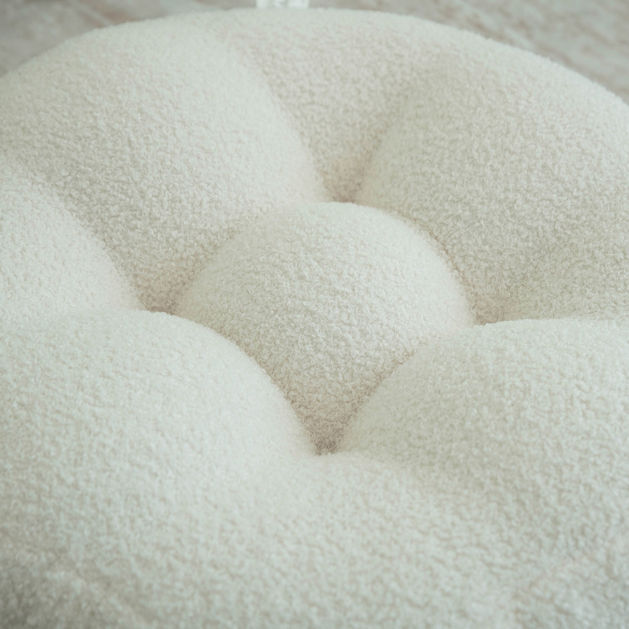 91家纺网 家纺一手货源 找家纺 2025新款泰迪绒蒲团 泰迪绒-蒲团-白