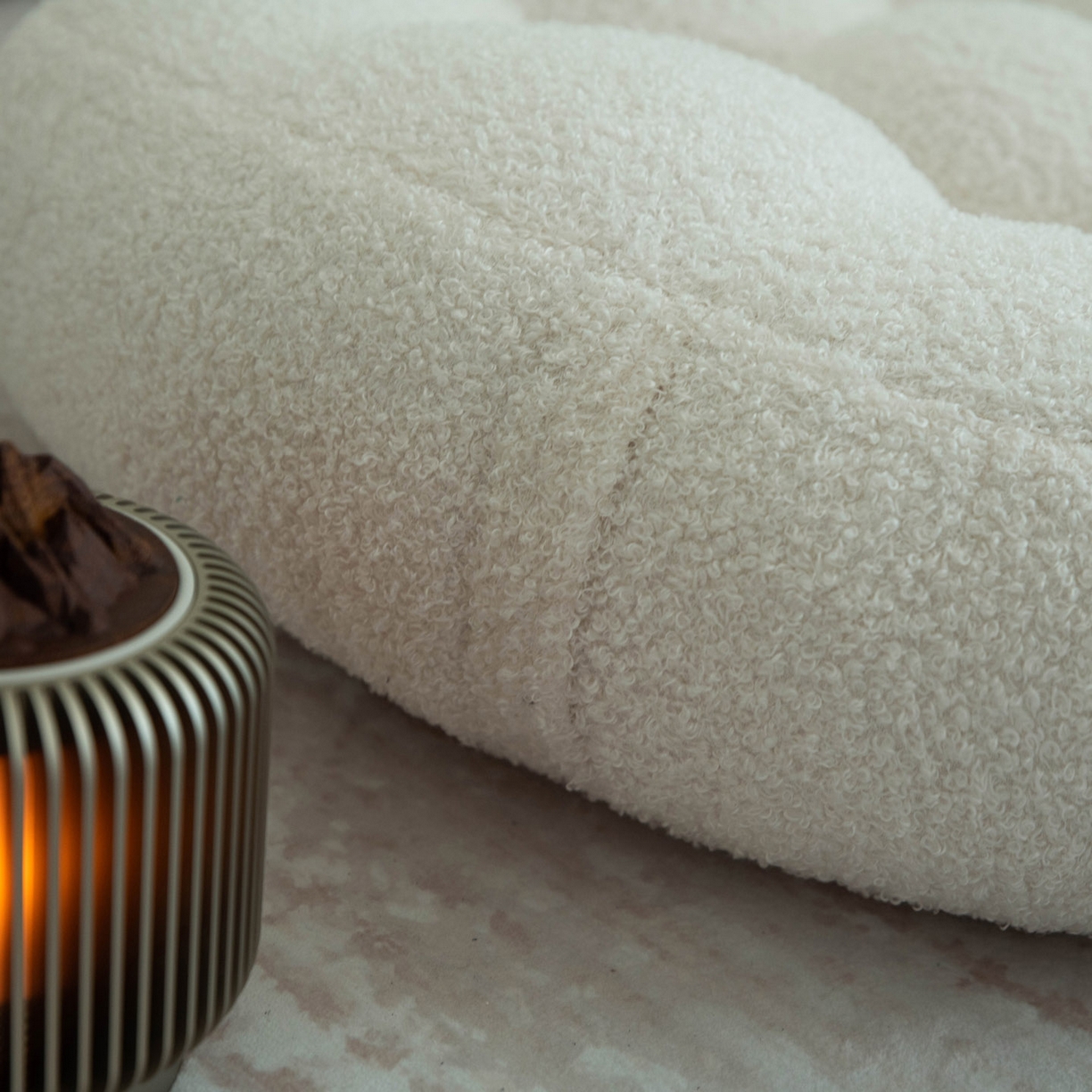 91家纺网 家纺一手货源 找家纺 2025新款泰迪绒蒲团 泰迪绒-蒲团-白