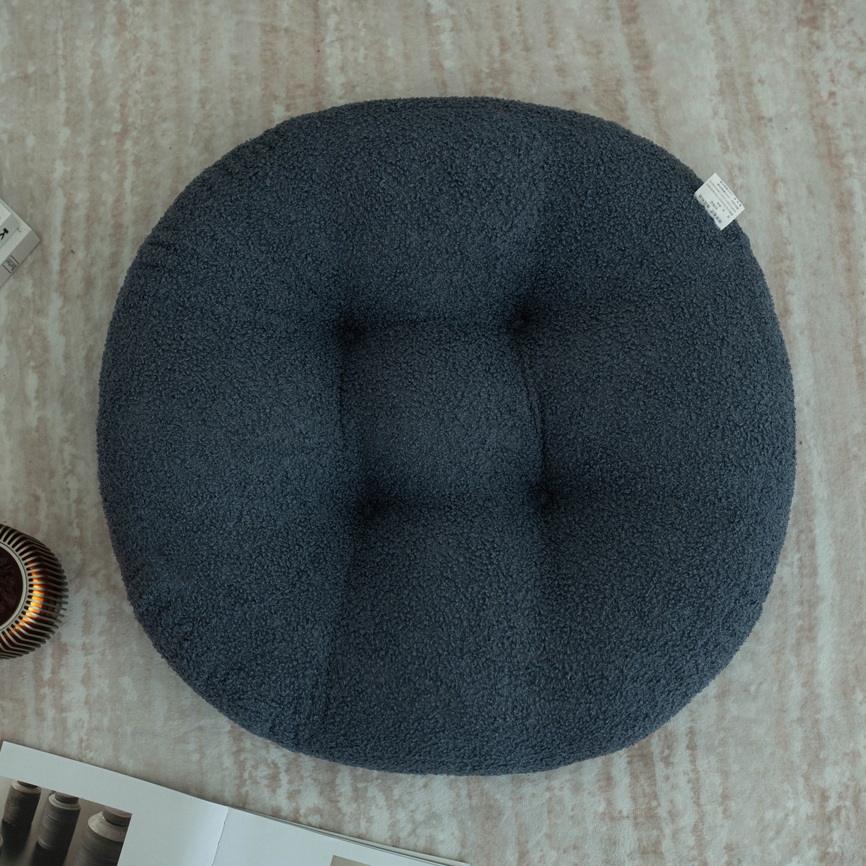 91家纺网 家纺一手货源 找家纺 2025新款泰迪绒蒲团 泰迪绒-蒲团-蓝