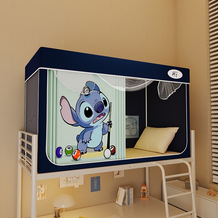 91家纺网 家纺一手货源 找家纺 （总）安金蚊帐2025新款防蚊遮光一体99%强遮光学生宿舍上下铺遮光学生蚊帐-藏蓝系列