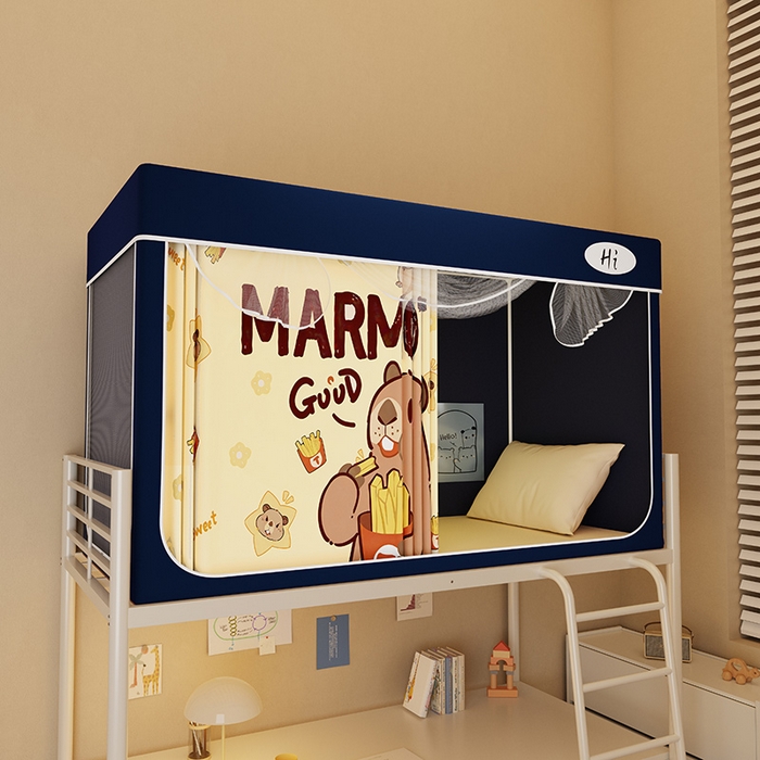 91家纺网 家纺一手货源 找家纺 （总）安金蚊帐2025新款防蚊遮光一体99%强遮光学生宿舍上下铺遮光学生蚊帐-藏蓝系列