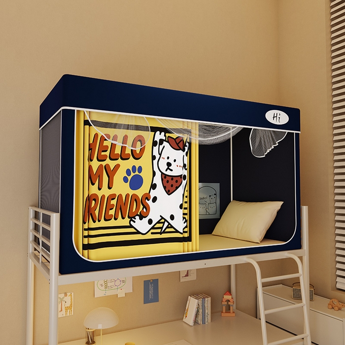 91家纺网 家纺一手货源 找家纺 （总）安金蚊帐2025新款防蚊遮光一体99%强遮光学生宿舍上下铺遮光学生蚊帐-藏蓝系列