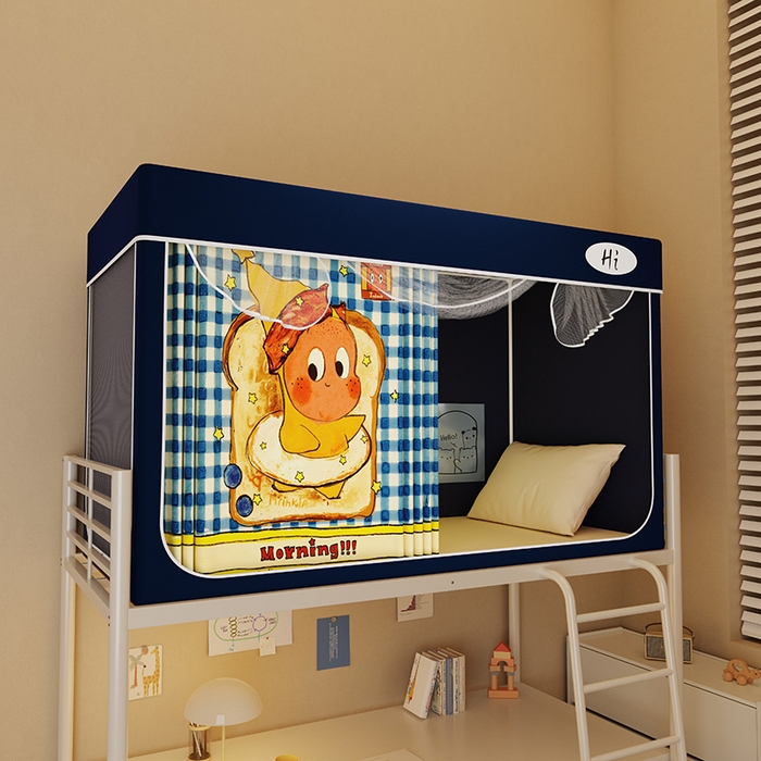 91家纺网 家纺一手货源 找家纺 （总）安金蚊帐2025新款防蚊遮光一体99%强遮光学生宿舍上下铺遮光学生蚊帐-藏蓝系列