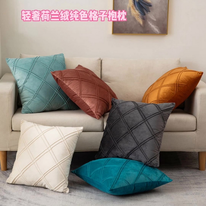 新奇异 2025新款格子绣菱形格抱枕 组合图仅供展示