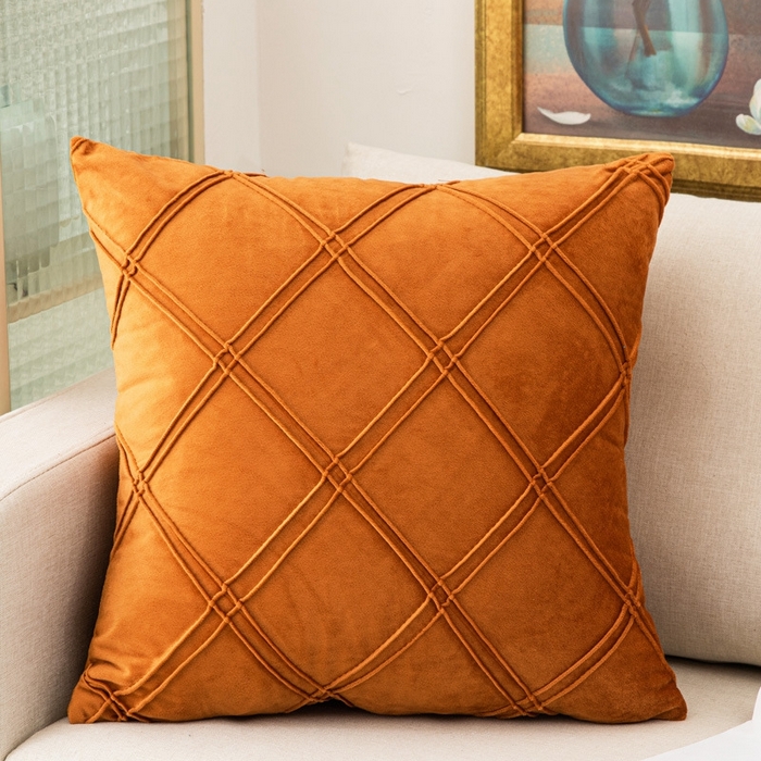 91家纺网 家纺一手货源 找家纺 （总）新奇异 2025新款格子绣菱形格抱枕