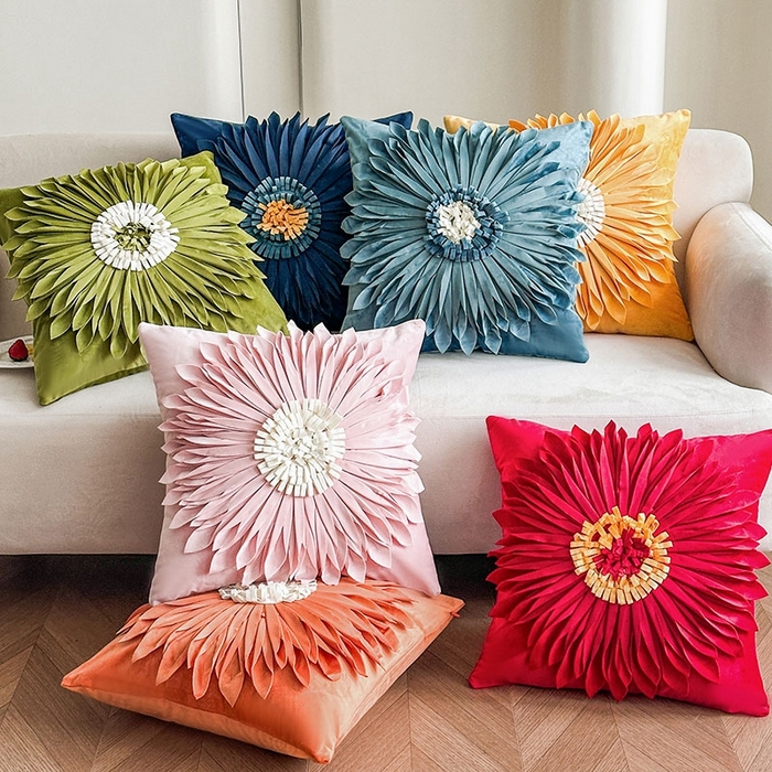 （总）新奇异 2025新款手工拼接小雏菊抱枕