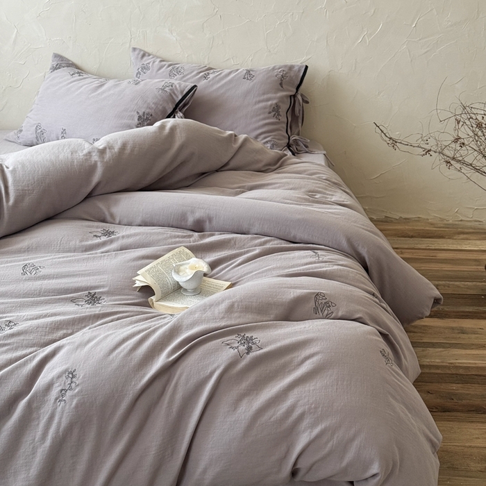 鹿班2025年秋冬款全棉皱皱纱精密刺绣系列——山塘花 山塘花-紫(标准会员-20元)