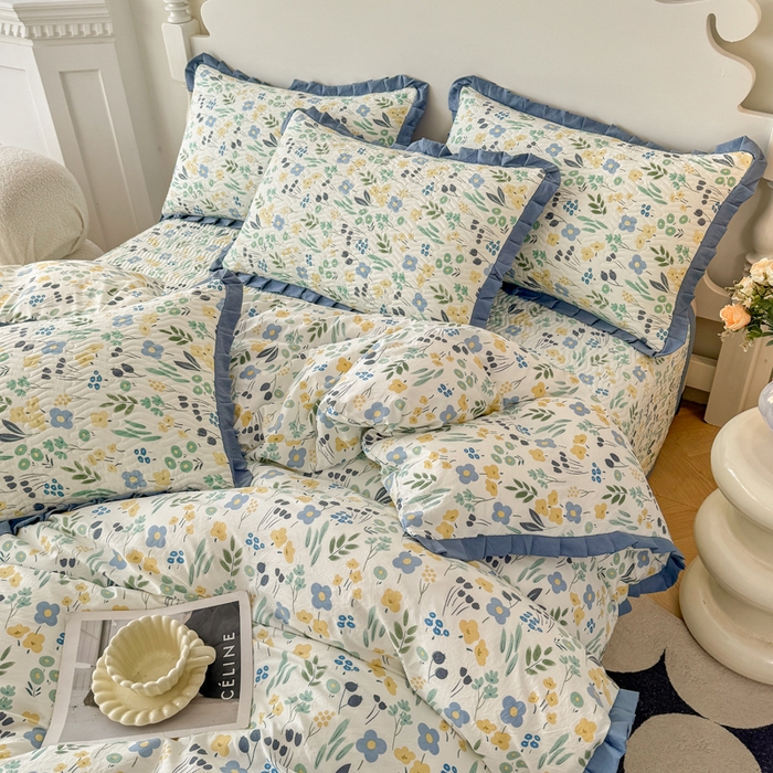 91家纺网 家纺一手货源 找家纺 （总）芷凡家纺2025新款水洗棉双层纱云感棉床盖四件套