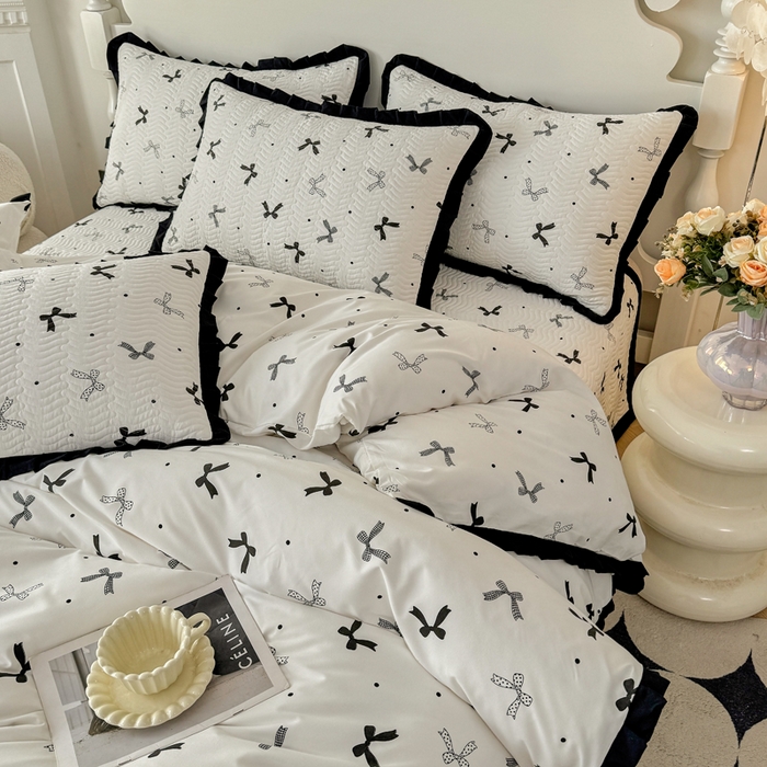 91家纺网 家纺一手货源 找家纺 （总）芷凡家纺2025新款水洗棉双层纱云感棉床盖四件套