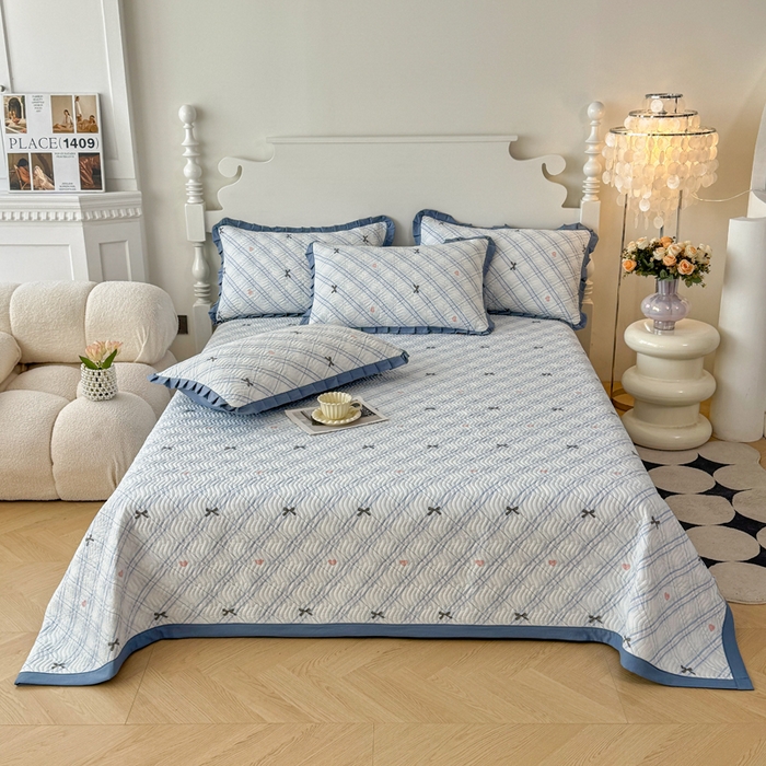 91家纺网 家纺一手货源 找家纺 （总）芷凡家纺2025新款水洗棉双层纱云感棉床盖四件套