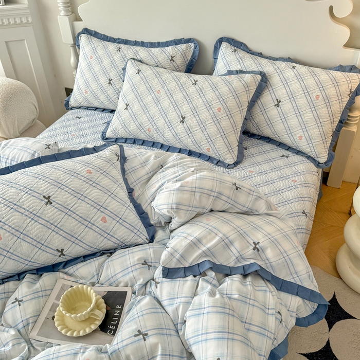 91家纺网 家纺一手货源 找家纺 （总）芷凡家纺2025新款水洗棉双层纱云感棉床盖四件套