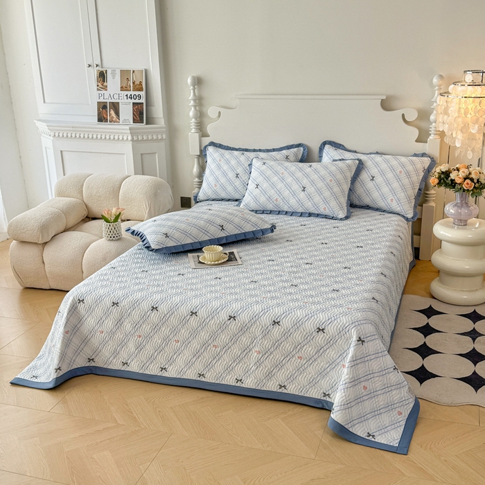 91家纺网 家纺一手货源 找家纺 （总）芷凡家纺2025新款水洗棉双层纱云感棉床盖四件套