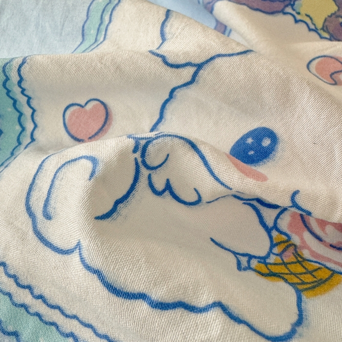 91家纺网 家纺一手货源 找家纺 芷凡家纺2025新款水洗棉双层纱云感棉床盖四件套 玉贵狗