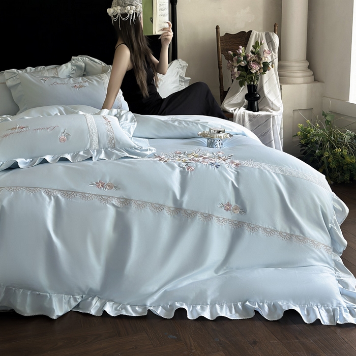 91家纺网 家纺一手货源 找家纺 （总）紫桐 Lila lndus 2025新款50支双股长绒棉纯棉四件套