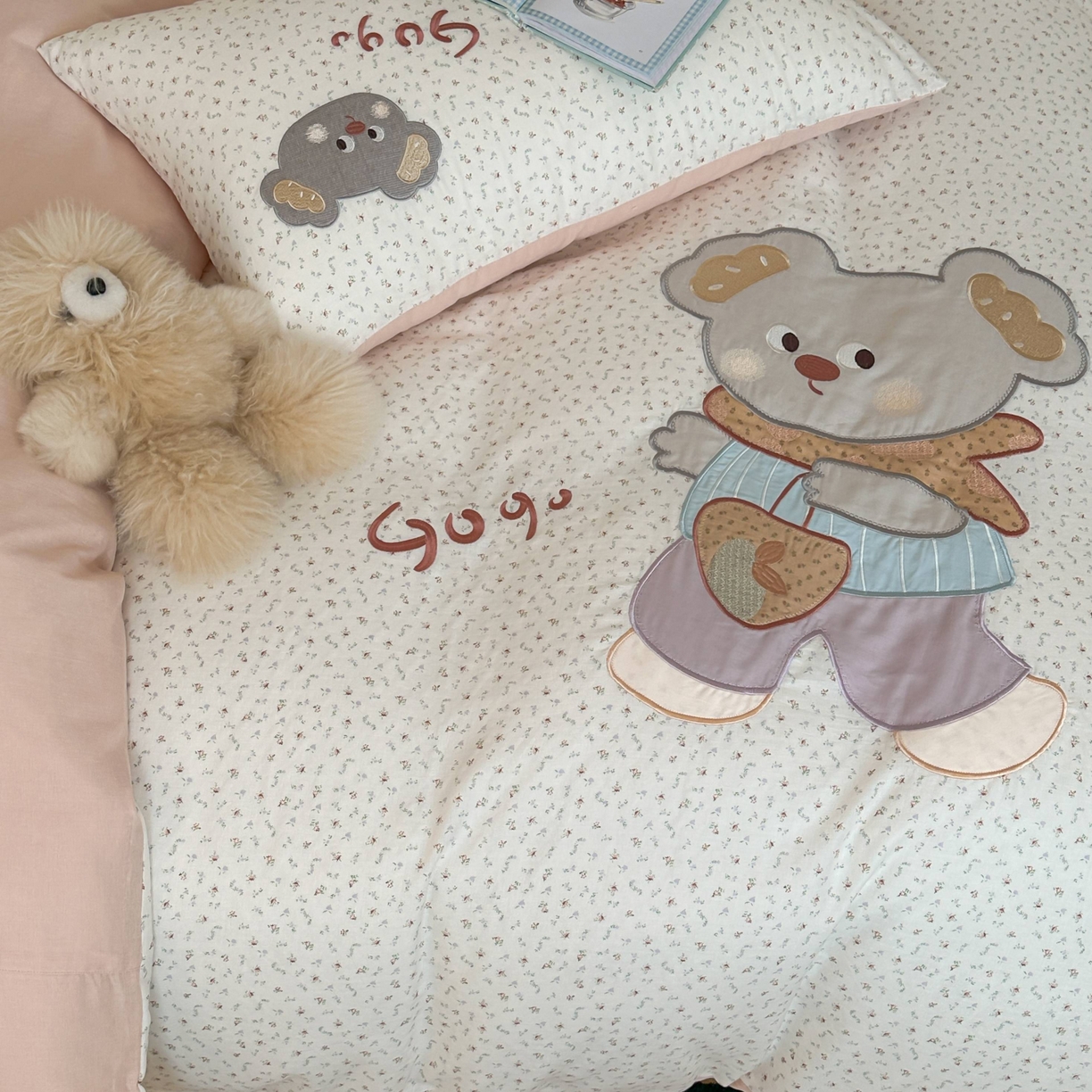 91家纺网 家纺一手货源 找家纺 紫桐 Lila lndus 2025新款双层纱贴布绣四件套 小考拉