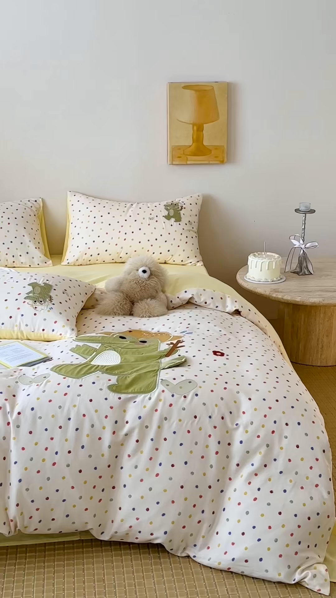 91家纺网 家纺一手货源 找家纺 紫桐 Lila lndus 2025新款双层纱贴布绣四件套 小鳄鱼