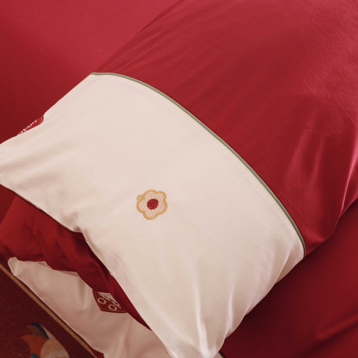 91家纺网 家纺一手货源 找家纺 （总）紫桐 Lila lndus 2025新款50支双股长绒棉纯棉四件套-幸福喵