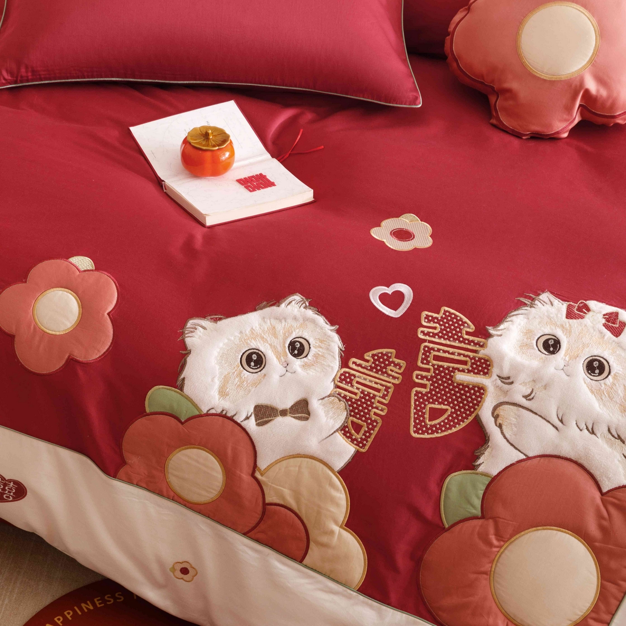 91家纺网 家纺一手货源 找家纺 （总）紫桐 Lila lndus 2025新款50支双股长绒棉纯棉四件套-幸福喵