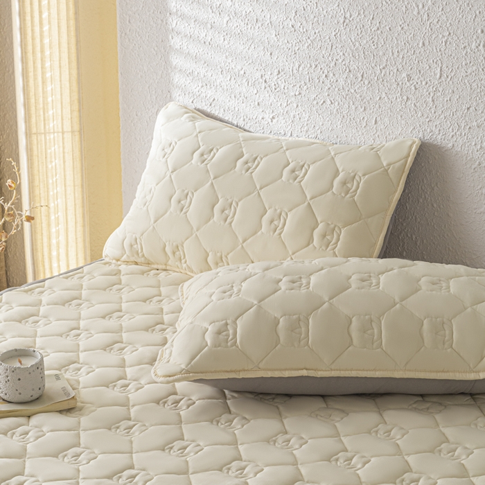 91家纺网 家纺一手货源 找家纺 老帅的工厂店2025新款A类水洗棉珩绣棉花床褥 本色