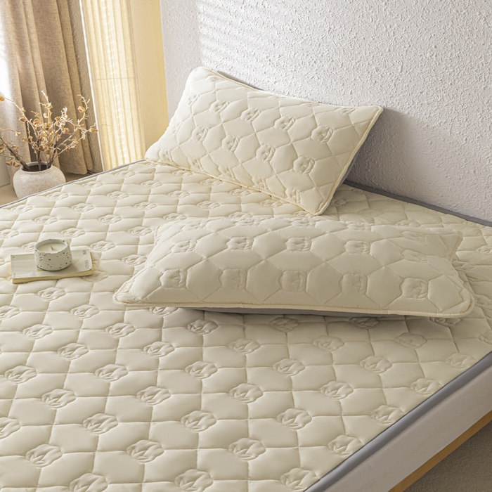 91家纺网 家纺一手货源 找家纺 老帅的工厂店2025新款A类水洗棉珩绣棉花床褥 本色