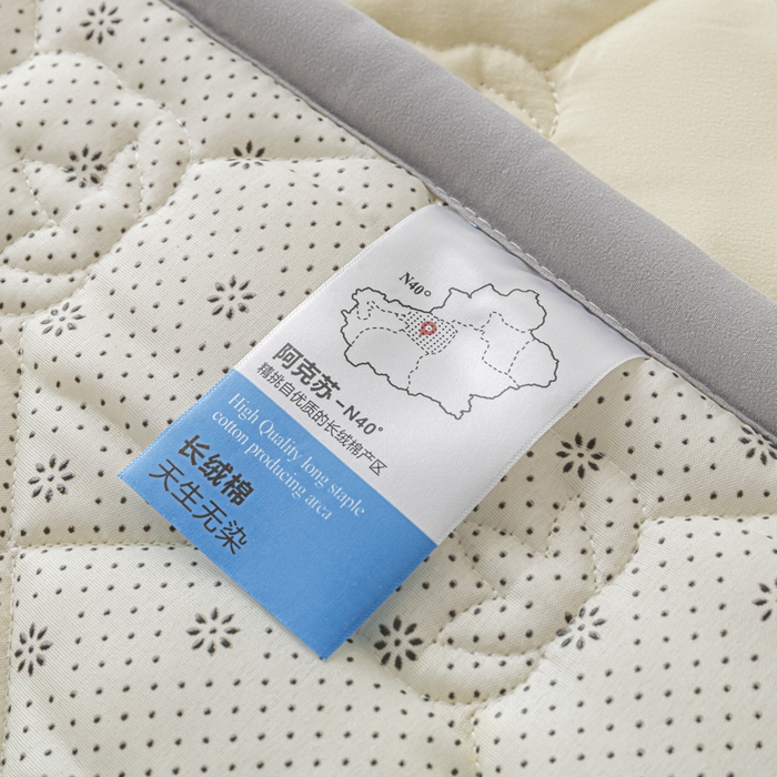 91家纺网 家纺一手货源 找家纺 老帅的工厂店2025新款A类水洗棉珩绣棉花床褥 本色