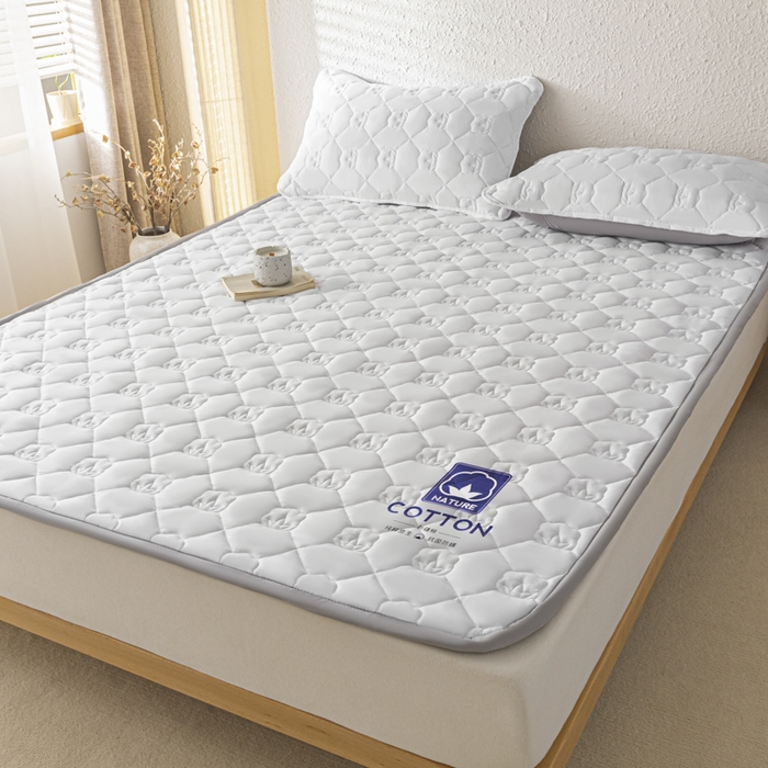 91家纺网 家纺一手货源 找家纺 老帅的工厂店2025新款A类水洗棉珩绣棉花床褥 净白色