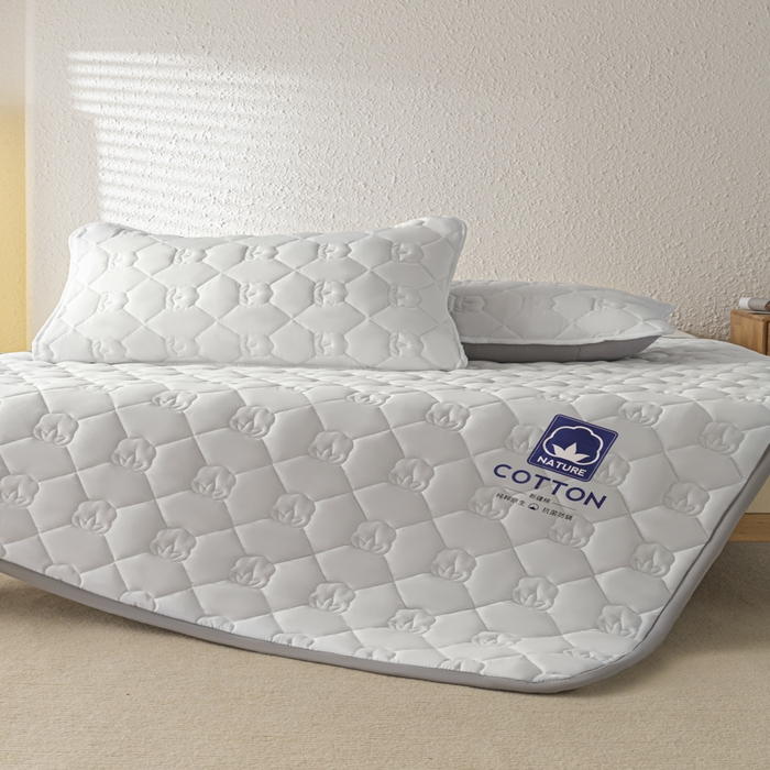 91家纺网 家纺一手货源 找家纺 老帅的工厂店2025新款A类水洗棉珩绣棉花床褥 净白色