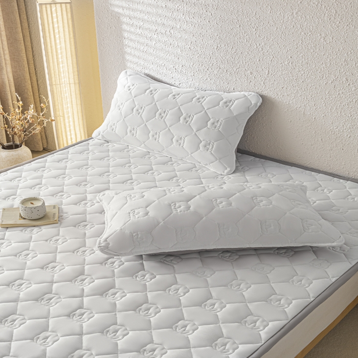 91家纺网 家纺一手货源 找家纺 老帅的工厂店2025新款A类水洗棉珩绣棉花床褥 净白色