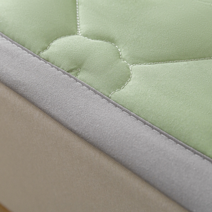 91家纺网 家纺一手货源 找家纺 老帅的工厂店2025新款A类水洗棉珩绣棉花床褥 清新绿