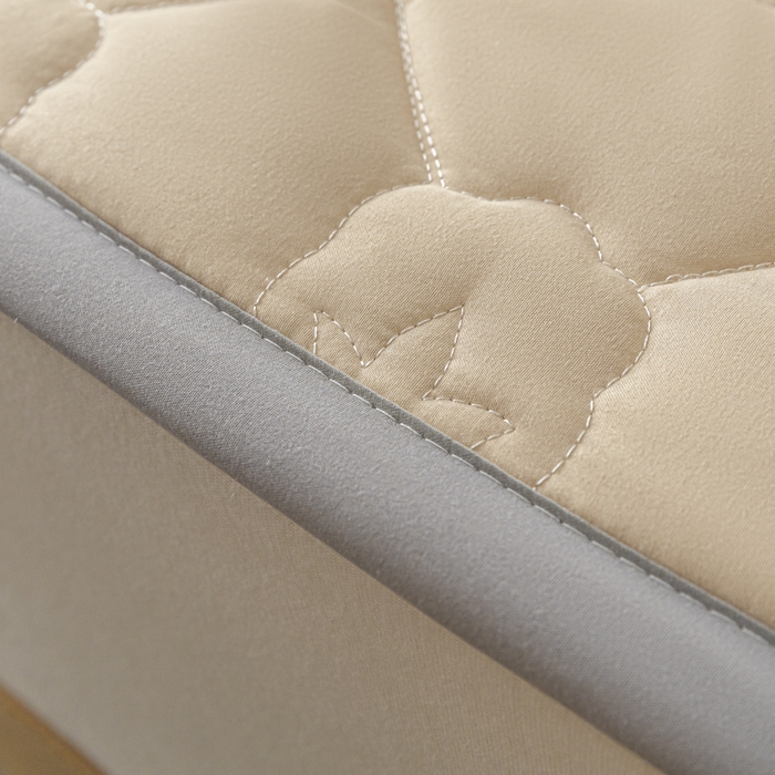 91家纺网 家纺一手货源 找家纺 老帅的工厂店2025新款A类水洗棉珩绣棉花床褥 杏色