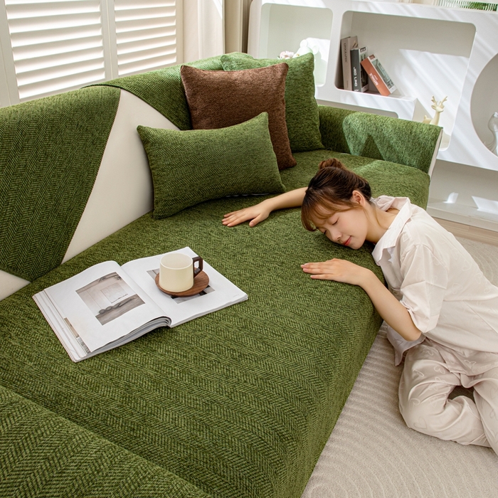 91家纺网 家纺一手货源 找家纺 （总）沐沐家纺2026新款人字纹沙发垫