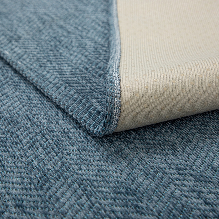 91家纺网 家纺一手货源 找家纺 沐沐家纺2026新款人字纹沙发垫 孔雀蓝