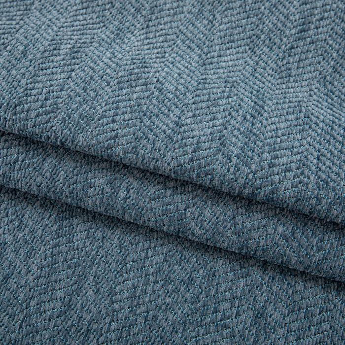 91家纺网 家纺一手货源 找家纺 沐沐家纺2026新款人字纹沙发垫 孔雀蓝