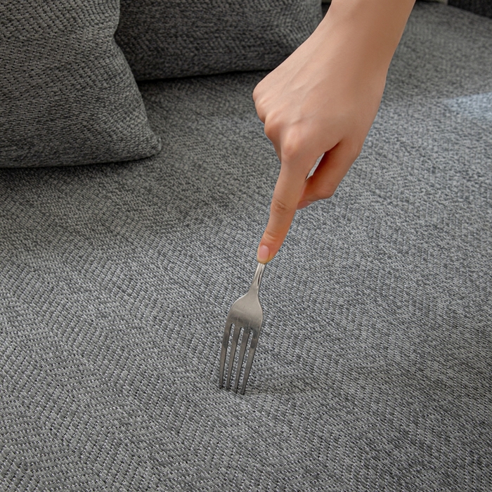 91家纺网 家纺一手货源 找家纺 沐沐家纺2026新款人字纹沙发垫 浅灰