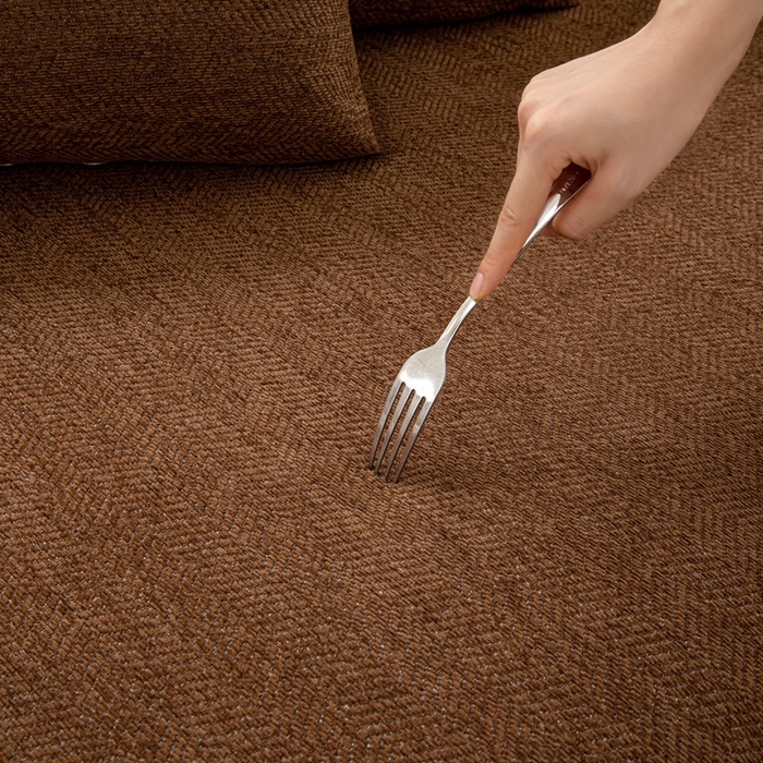 91家纺网 家纺一手货源 找家纺 沐沐家纺2026新款人字纹沙发垫 深咖