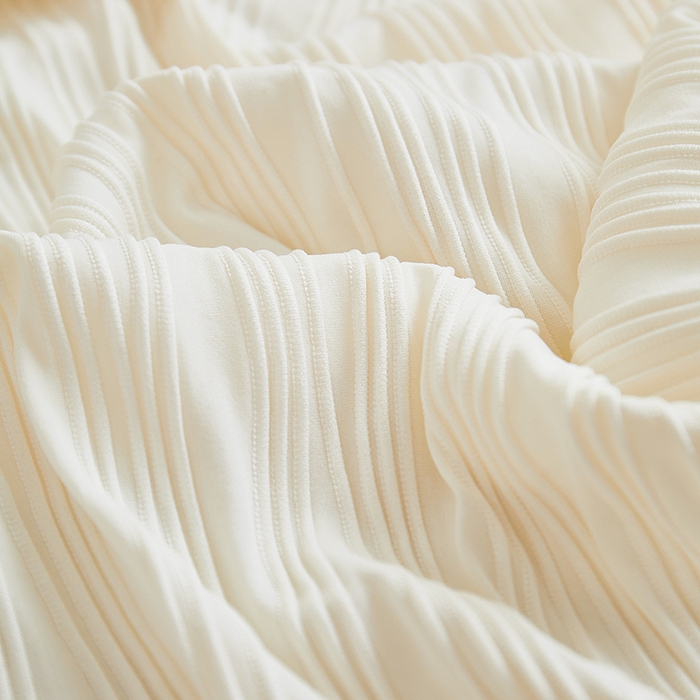 91家纺网 家纺一手货源 找家纺 丝绮鹿 2025新款提花绒沙发套水波纹松紧款 米白