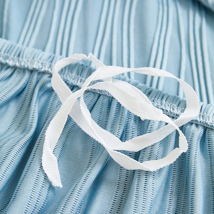 91家纺网 家纺一手货源 找家纺 丝绮鹿 2025新款提花绒沙发套水波纹松紧款 雾蓝