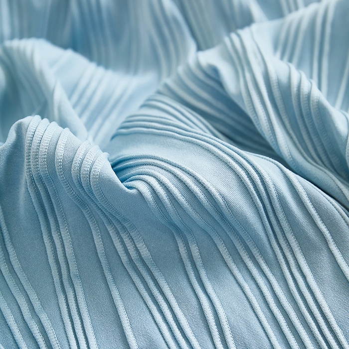 91家纺网 家纺一手货源 找家纺 丝绮鹿 2025新款提花绒沙发套水波纹松紧款 雾蓝