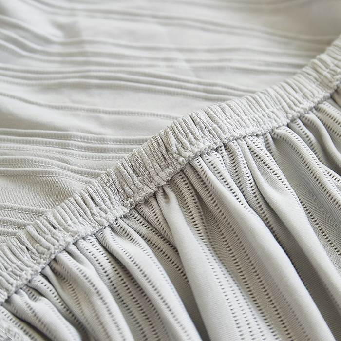 91家纺网 家纺一手货源 找家纺 丝绮鹿 2025新款提花绒沙发套水波纹松紧款 浅灰