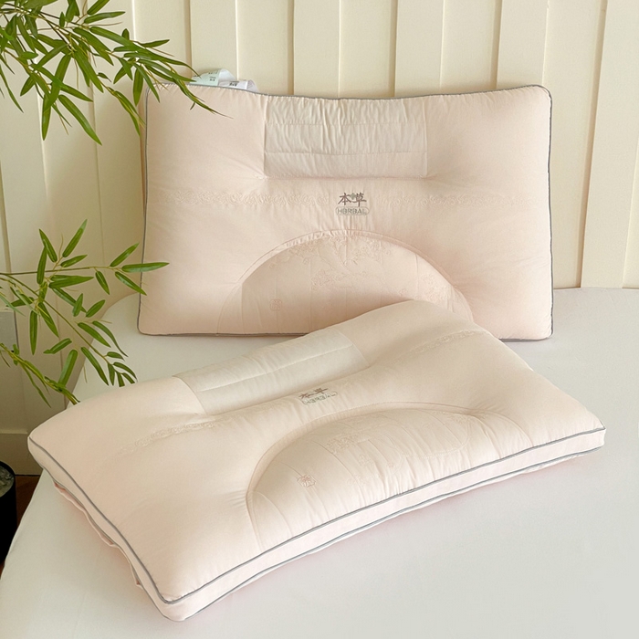 91家纺网 家纺一手货源 找家纺 爱尚家枕芯 2025新款草本决明子分区枕枕头枕芯 粉 48*74cm/只