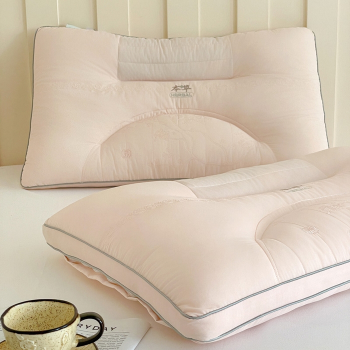 91家纺网 家纺一手货源 找家纺 爱尚家枕芯 2025新款草本决明子分区枕枕头枕芯 粉 48*74cm/只