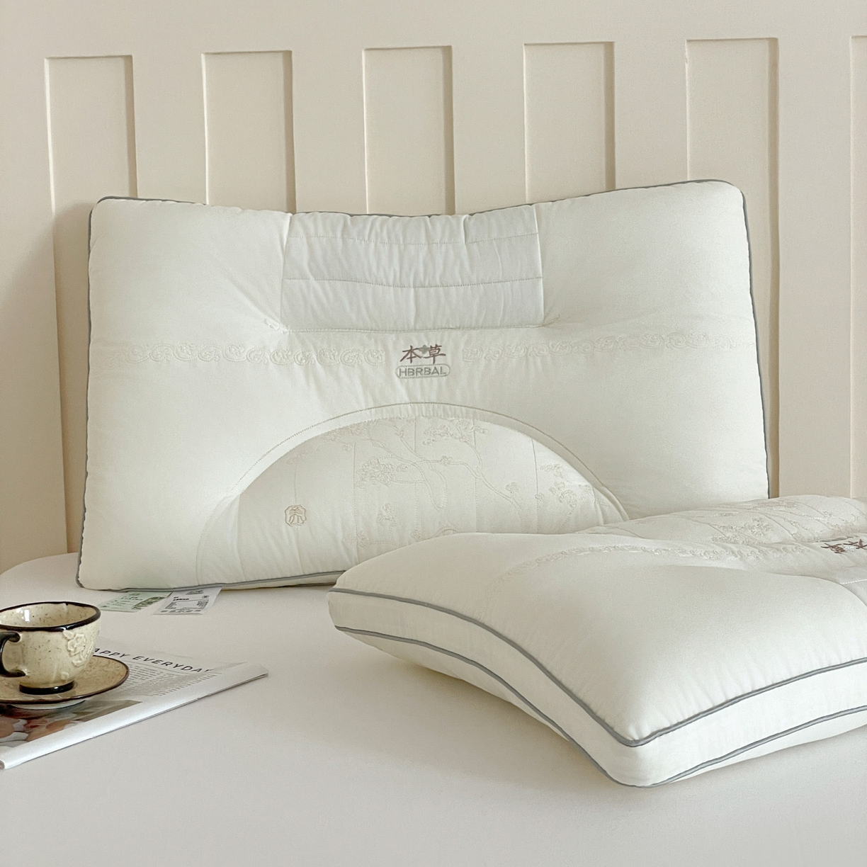 91家纺网 家纺一手货源 找家纺 爱尚家枕芯 2025新款草本决明子分区枕枕头枕芯 白 48*74cm/只