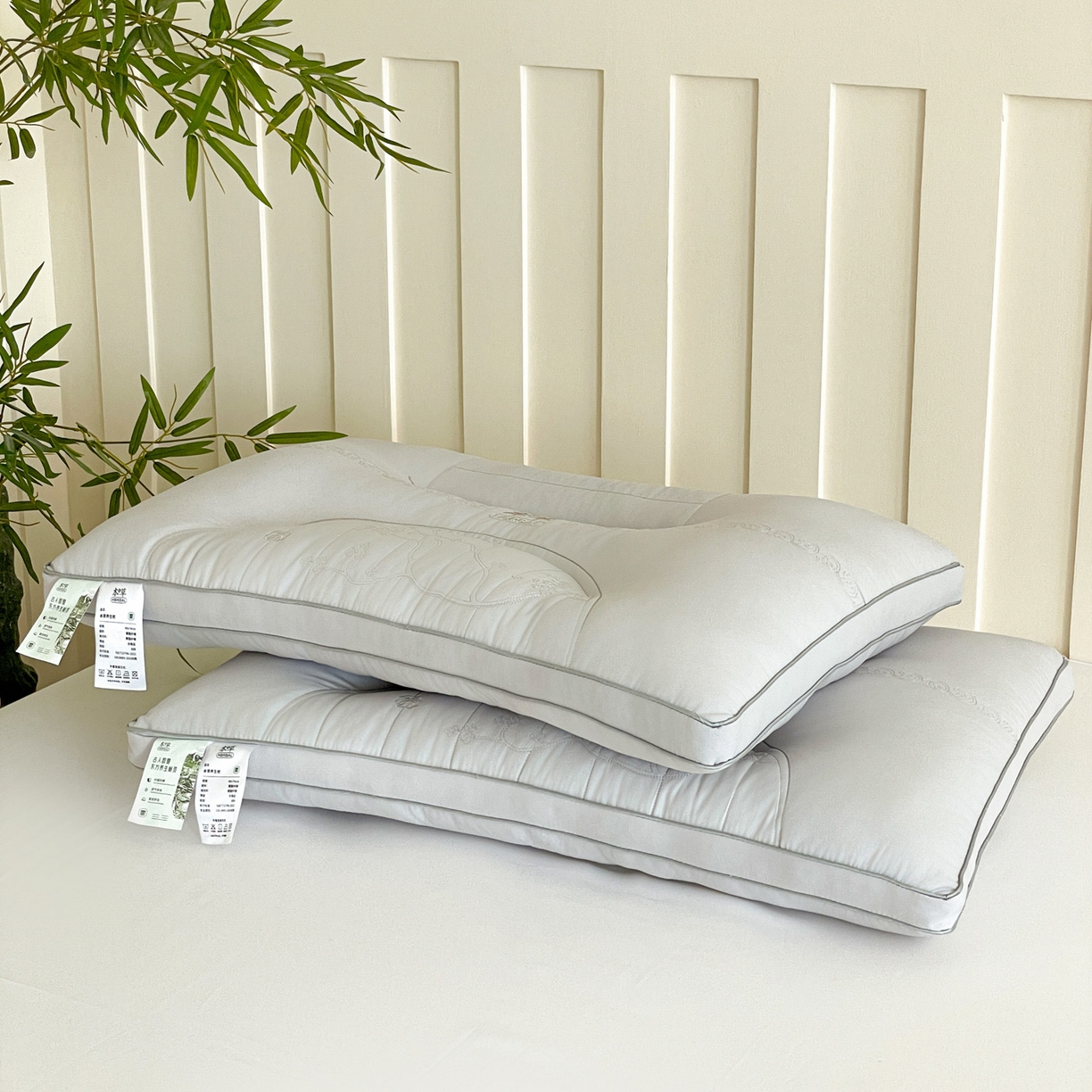 91家纺网 家纺一手货源 找家纺 爱尚家枕芯 2025新款草本决明子分区枕枕头枕芯 灰 48*74cm/只