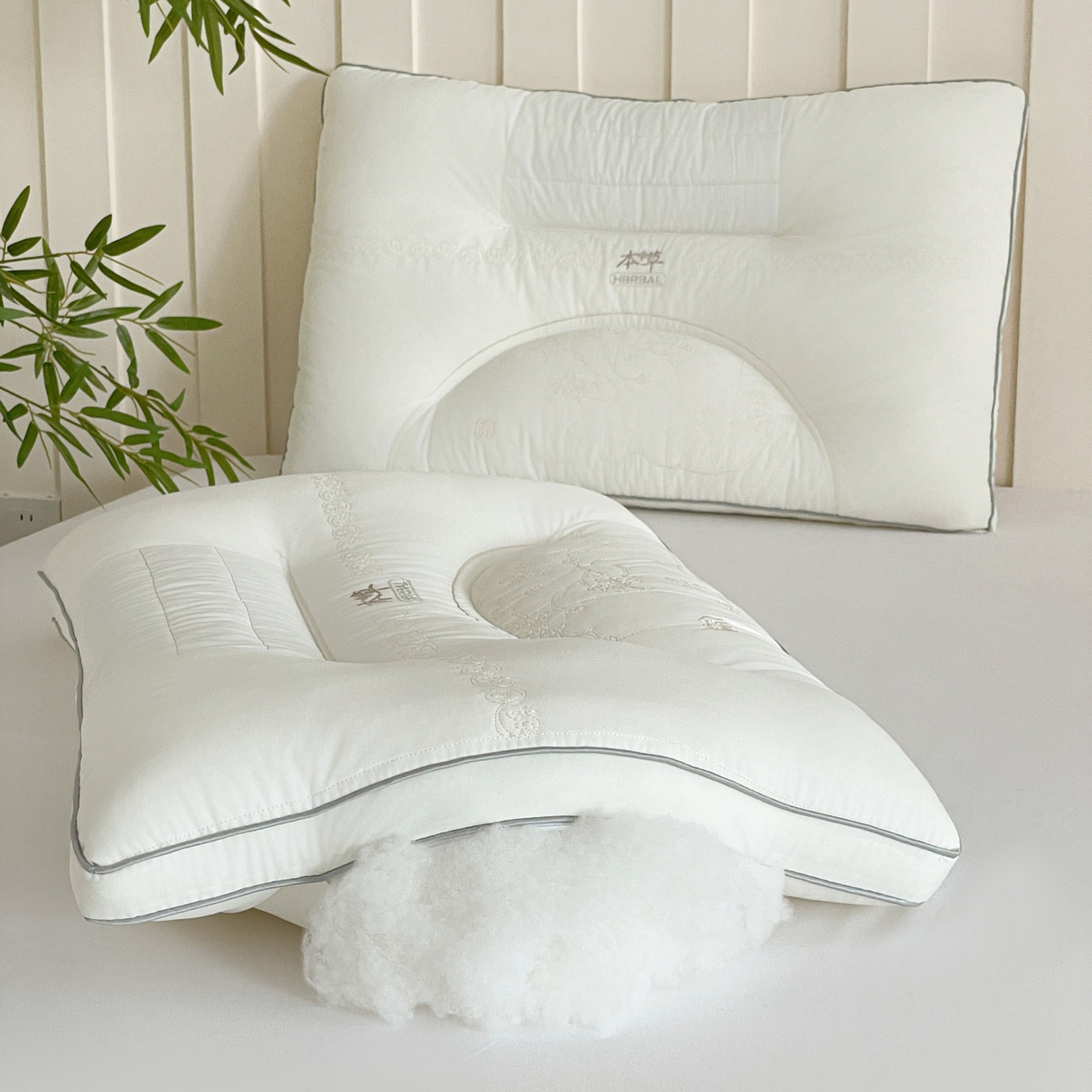 91家纺网 家纺一手货源 找家纺 爱尚家枕芯 2025新款草本决明子分区枕枕头枕芯 白 48*74cm/只